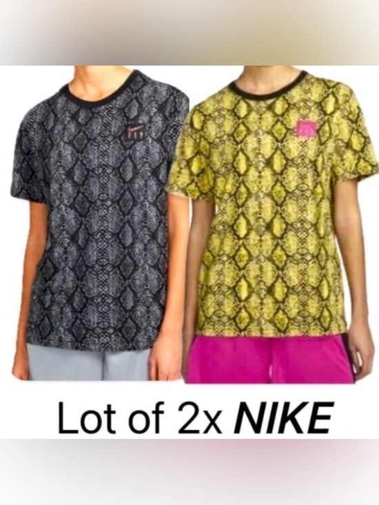 Nike Tops - Lot of 2x NWT [Nike] AOP Boyfriend Short Sleeve Snakeprint T-Shirts Women’s XS